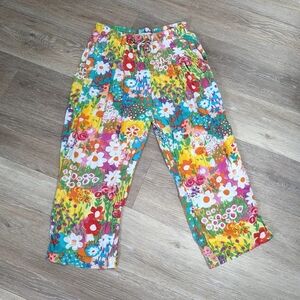 Vintage Jams World Hawaii Pants Bottoms Spring Flowers Floral Colorful Rainbow